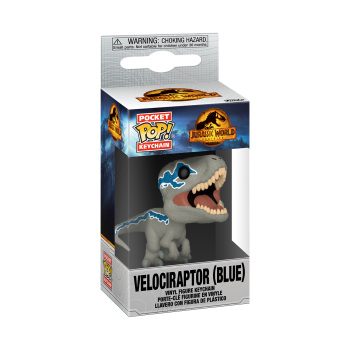 Funko POP Pocket! Vinyl Schlüsselanhänger - Jurassic World 3 Dominion Velociraptors Blue - 4cm